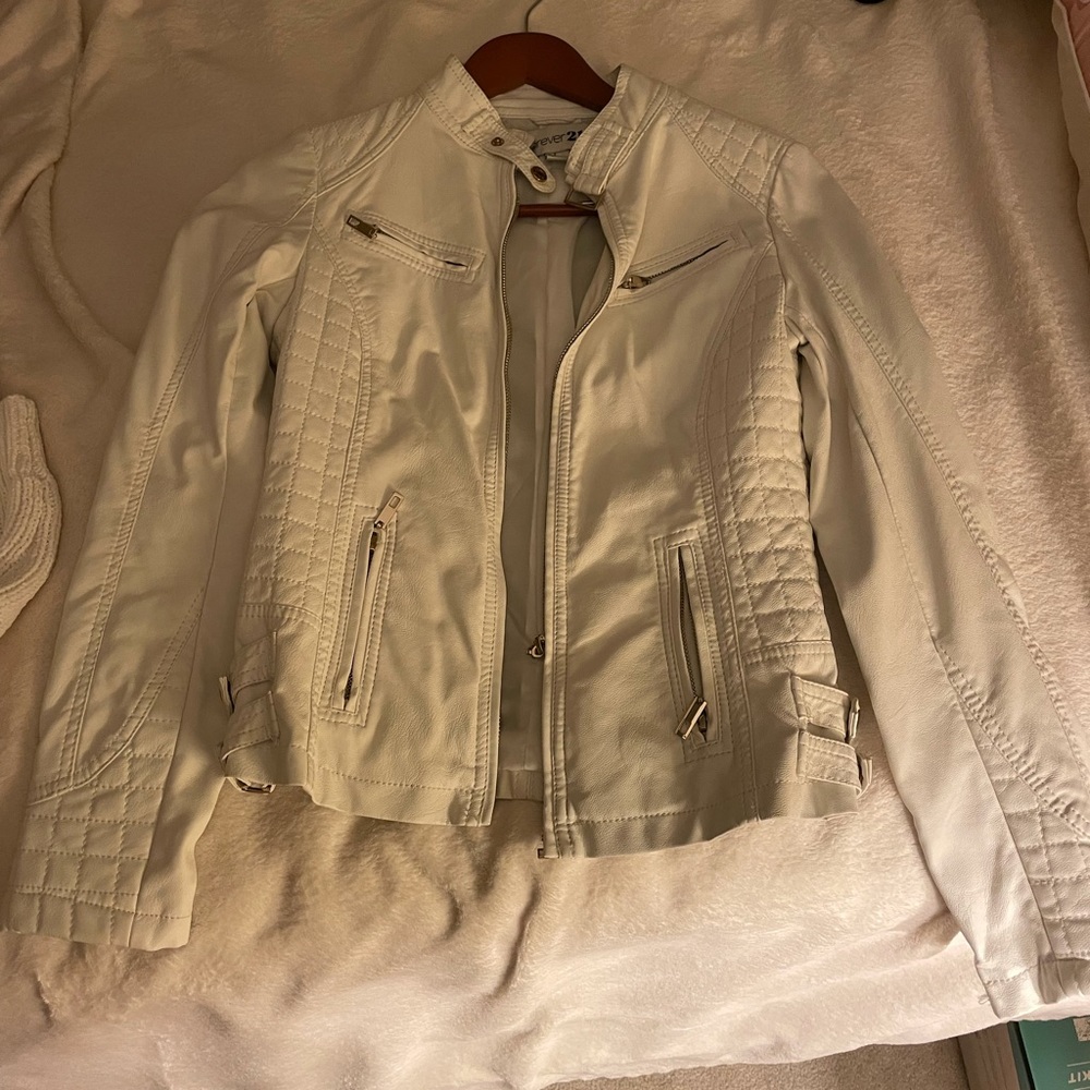 White leather jacket from forever 21